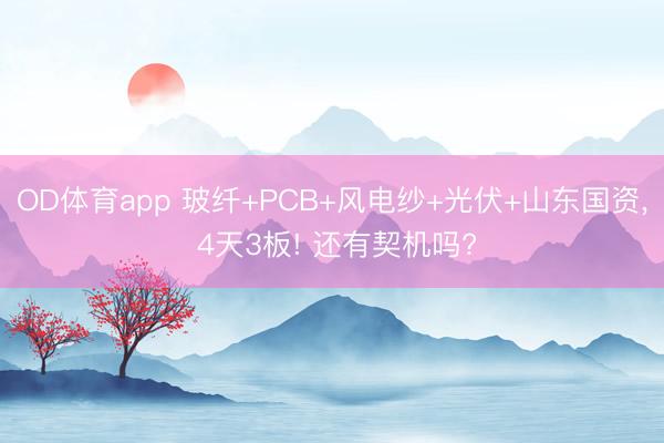 OD体育app 玻纤+PCB+风电纱+光伏+山东国资, 4天3板! 还有契机吗?