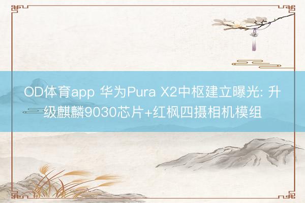 OD体育app 华为Pura X2中枢建立曝光: 升级麒麟9030芯片+红枫四摄相机模组