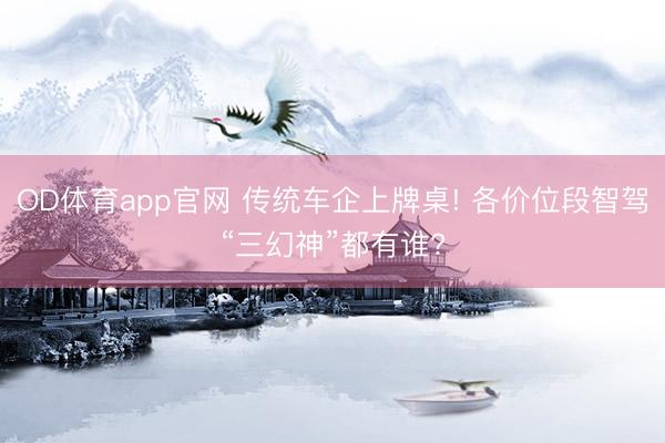 OD体育app官网 传统车企上牌桌! 各价位段智驾“三幻神”都有谁?