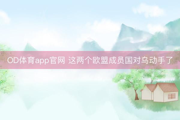 OD体育app官网 这两个欧盟成员国对乌动手了