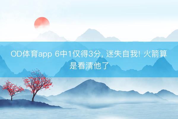 OD体育app 6中1仅得3分, 迷失自我! 火箭算是看清他了
