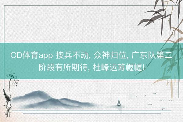 OD体育app 按兵不动, 众神归位, 广东队第二阶段有所期待, 杜峰运筹幄幄!