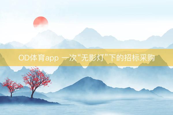 OD体育app 一次“无影灯”下的招标采购