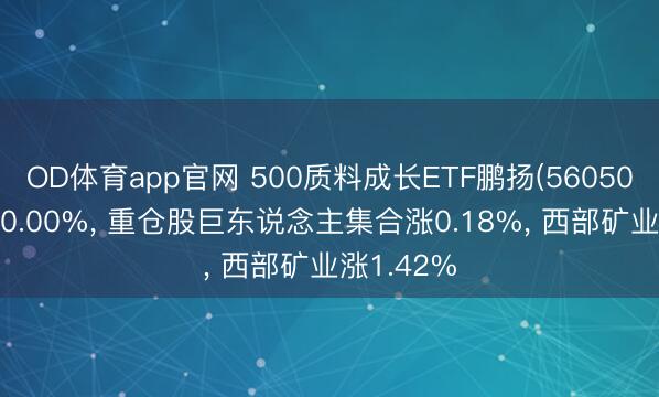 OD体育app官网 500质料成长ETF鹏扬(560500)开盘涨0.00%, 重仓股巨东说念主集合涨0.18%, 西部矿业涨1.42%