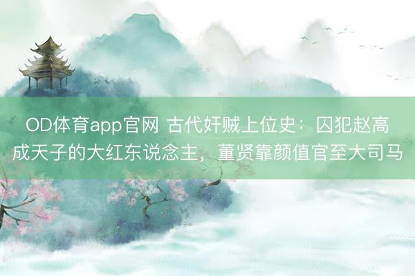 OD体育app官网 古代奸贼上位史：囚犯赵高成天子的大红东说念主，董贤靠颜值官至大司马