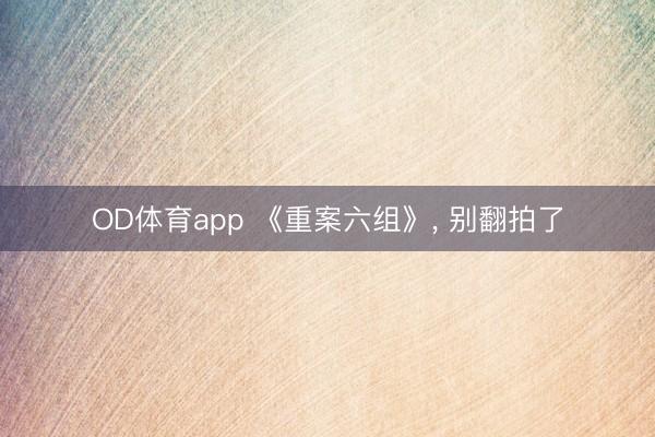 OD体育app 《重案六组》, 别翻拍了