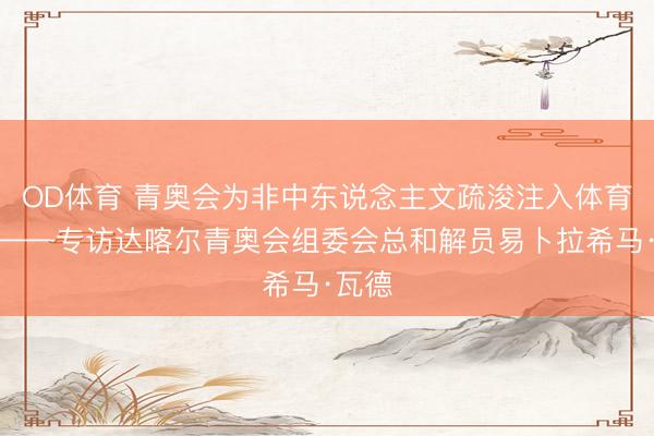 OD体育 青奥会为非中东说念主文疏浚注入体育动能——专访达喀尔青奥会组委会总和解员易卜拉希马·瓦德