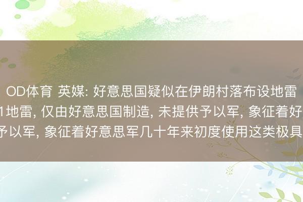 OD体育 英媒: 好意思国疑似在伊朗村落布设地雷, 相片泄露为BLU-91地雷, 仅由好意思国制造, 未提供予以军, 象征着好意思军几十年来初度使用这类极具争议的火器