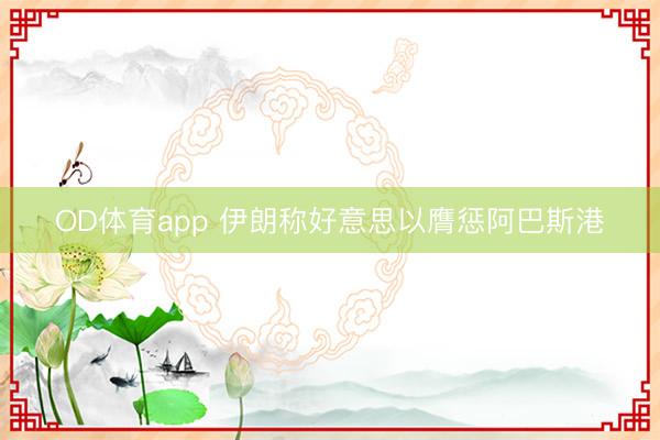 OD体育app 伊朗称好意思以膺惩阿巴斯港