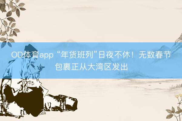 OD体育app “年货班列”日夜不休!无数春节包裹正从大湾区发出