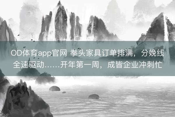 OD体育app官网 拳头家具订单排满，分娩线全速驱动……开年第一周，成皆企业冲刺忙