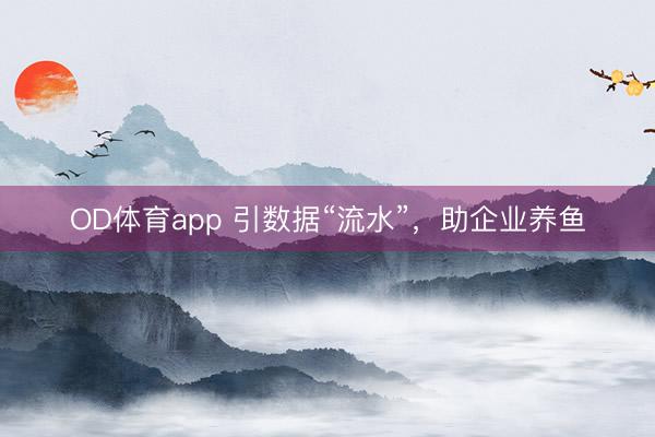 OD体育app 引数据“流水”，助企业养鱼