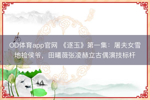 OD体育app官网 《逐玉》第一集:屠夫女雪地捡侯爷,田曦薇张凌赫立古偶演技标杆