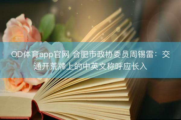 OD体育app官网 合肥市政协委员周锡雷：交通开荒牌上的中英文称呼应长入