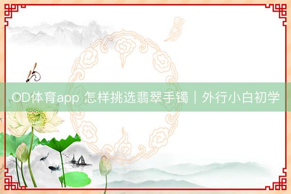 OD体育app 怎样挑选翡翠手镯｜外行小白初学