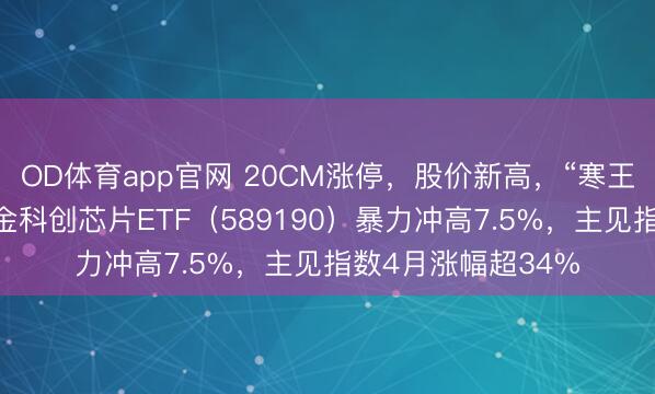 OD体育app官网 20CM涨停，股价新高，“寒王”再登顶！华宝基金科创芯片ETF（589190）暴力冲高7.5%，主见指数4月涨幅超34%