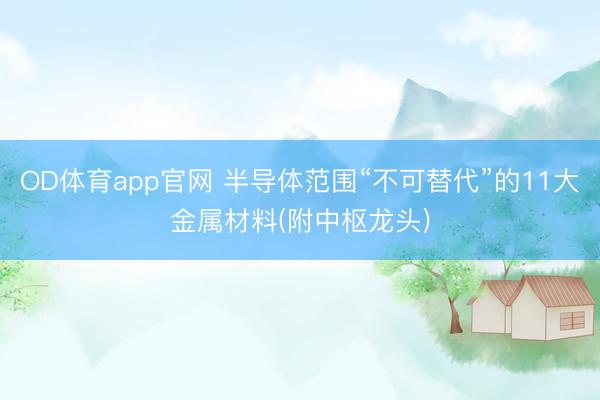 OD体育app官网 半导体范围“不可替代”的11大金属材料(附中枢龙头)
