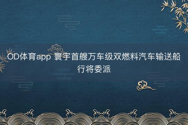 OD体育app 寰宇首艘万车级双燃料汽车输送船行将委派