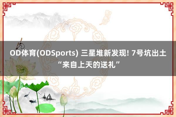 OD体育(ODSports) 三星堆新发现! 7号坑出土“来自上天的送礼”