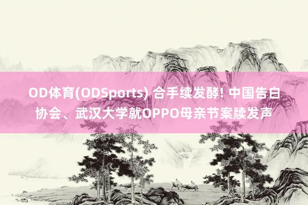 OD体育(ODSports) 合手续发酵! 中国告白协会、武汉大学就OPPO母亲节案牍发声