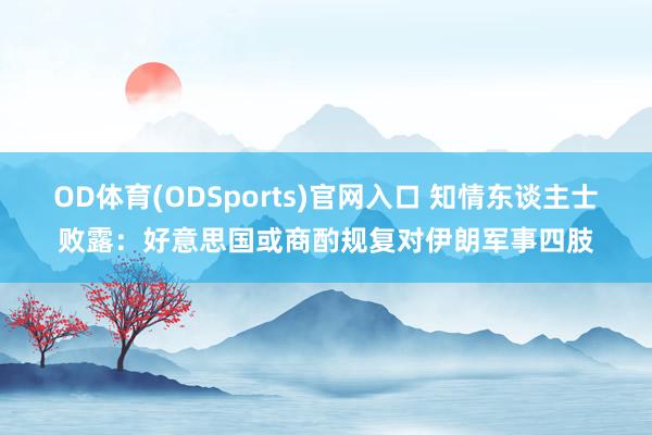 OD体育(ODSports)官网入口 知情东谈主士败露:好意思国或商酌规复对伊朗军事四肢