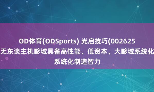OD体育(ODSports) 光启技巧(002625.SZ):在无东谈主机畛域具备高性能、低资本、大畛域系统化制造智力