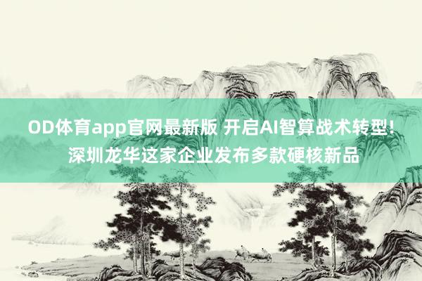 OD体育app官网最新版 开启AI智算战术转型! 深圳龙华这家企业发布多款硬核新品