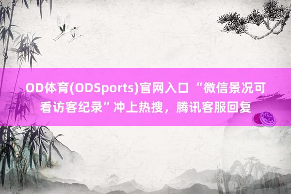 OD体育(ODSports)官网入口 “微信景况可看访客纪录”冲上热搜,腾讯客服回复