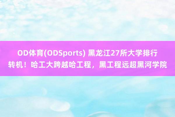OD体育(ODSports) 黑龙江27所大学排行转机!哈工大跨越哈工程,黑工程远超黑河学院