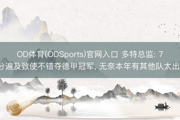 OD体育(ODSports)官网入口 多特总监: 73分遍及致使不错夺德甲冠军, 无奈本年有其他队太出色