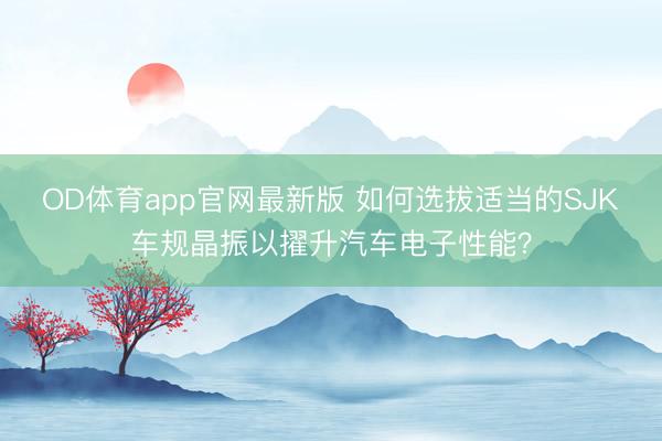 OD体育app官网最新版 如何选拔适当的SJK车规晶振以擢升汽车电子性能?