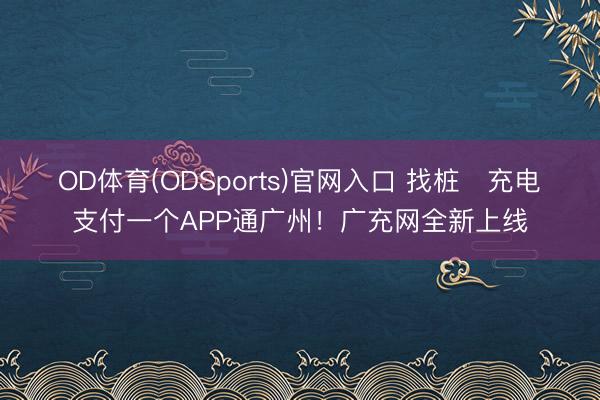 OD体育(ODSports)官网入口 找桩・充电・支付一个APP通广州!广充网全新上线