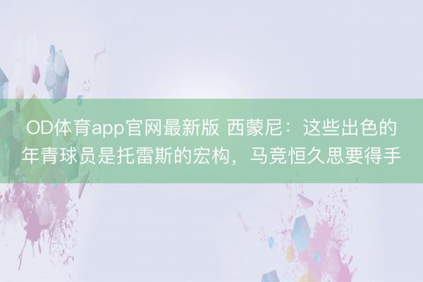 OD体育app官网最新版 西蒙尼:这些出色的年青球员是托雷斯的宏构,马竞恒久思要得手