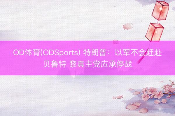 OD体育(ODSports) 特朗普:以军不会赶赴贝鲁特 黎真主党应承停战