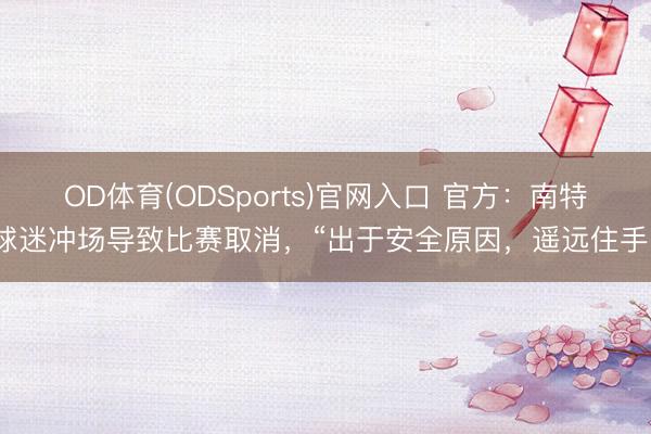 OD体育(ODSports)官网入口 官方:南特球迷冲场导致比赛取消,“出于安全原因,遥远住手”