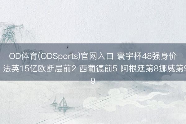 OD体育(ODSports)官网入口 寰宇杯48强身价: 法英15亿欧断层前2 西葡德前5 阿根廷第8挪威第9